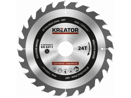 kreator krt020414 pilovy kotouc na drevo 185mm 24t ien494873