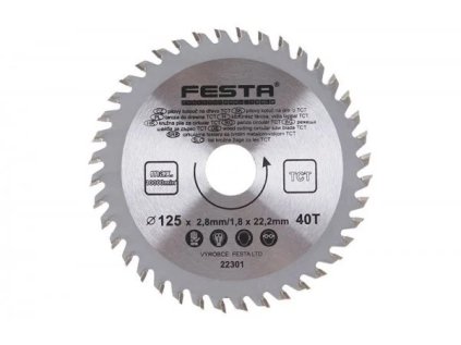 festa kotouc pilovy do dreva tct o 125 x 2 8 x 22 2 mm 40 zubu ien463735