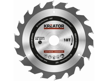 kreator krt020406 pilovy kotouc na drevo 150mm 18t ien273536