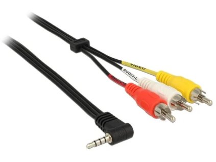 delock cable stereo jack 3 5mm 4 pin male angled 3 x rca male 1 5m ien279803