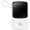powerbanka baseus qpow pro 10000mah 20w s kabelem lightning bila ien553465