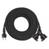 venkovni prodluzovaci kabel 20m 2 zasuvky cerny guma 230 v 1 5mm2 ig430414