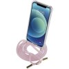transparentni zadni kryt cellularline neck case s ruzovou snurkou na krk pro apple iphone 12 mini ien384317