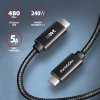 axagon bucm2 cm30ab charge kabel usb c usb c 3m hi speed usb pd 240w 5a alu oplet cerny obr galerie big ies72902249