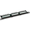 solarix patch panel cat5e 24 x rj45 utp s vyvazovaci listou cerny 0 5u ien200522