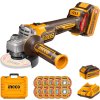 ingco cagli211541 aku uhlova bruska 115mm vc baterie nabijecky a 10 ks reznych kotoucu ien532645