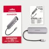 axagon hmc hcr3a usb 3 2 gen 1 hub porty 3x usb a hdmi 4k 30hz sd microsd kabel usb c 20cm obr galerie big ies67387873
