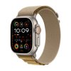 apple watch ultra 2 gps cellular 49mm natural titanium case with tan alpine loop large mx4h3cs a ien529772