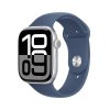 apple watch series 10 gps cellular 42mm silver aluminium case with denim sport band m l mwx43qc a ien529664