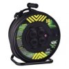 venkovni prodluzovaci kabel na bubnu 50m 4 zas cerny guma neopren 230v 2 5mm2 ig431025