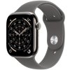 apple watch series 11 gps cellular 42mm natural titanium case with stone grey sport band s m ien563006