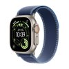apple watch ultra 3 gps cellular 49mm natural titanium case with blue bright blue trail loop s m ien563050