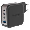 swissten sitovy adapter gan 3x usb c 100w pd 1x usb a 18w qc cerny ien571378