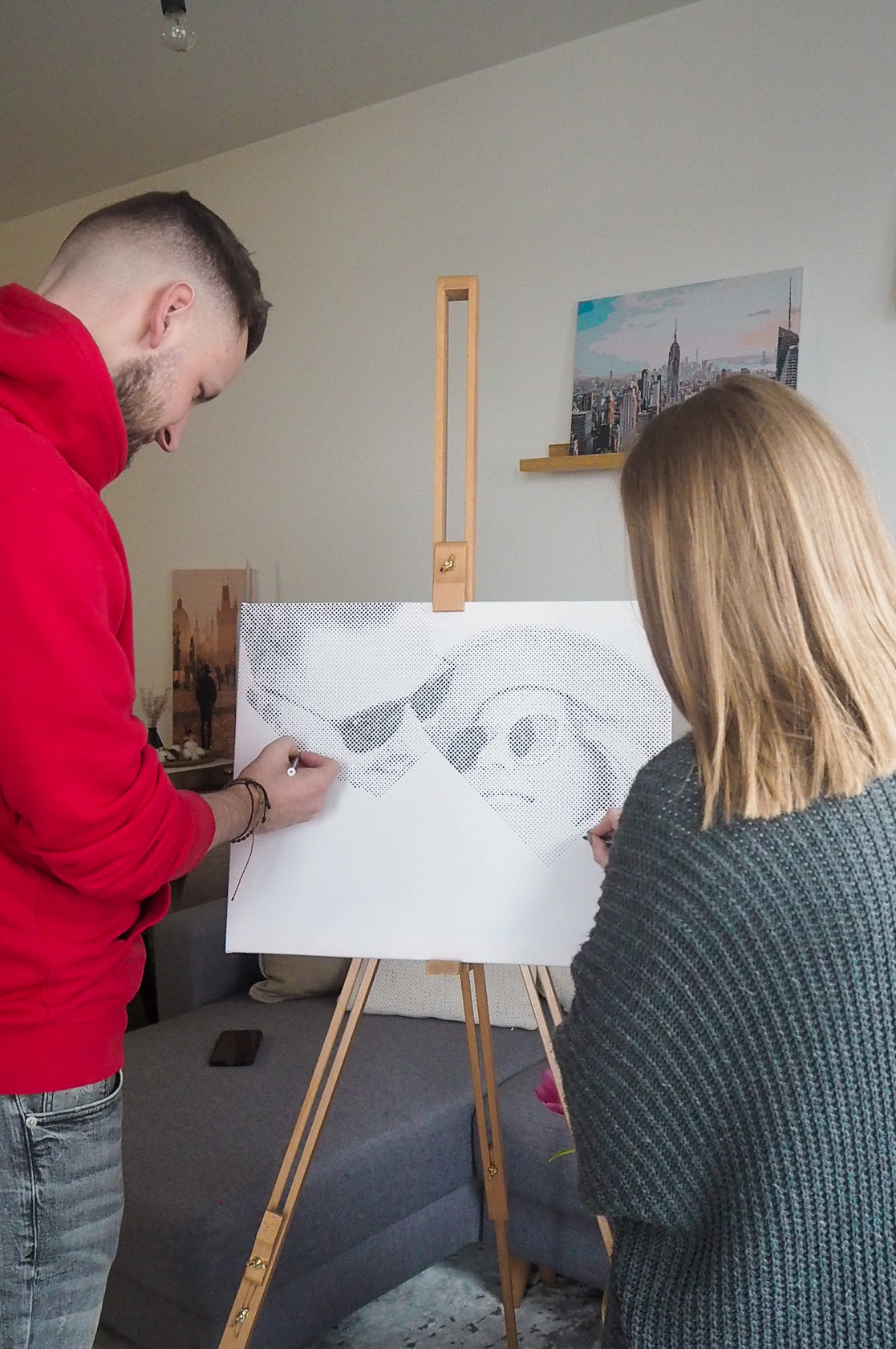 Processus art dot painting