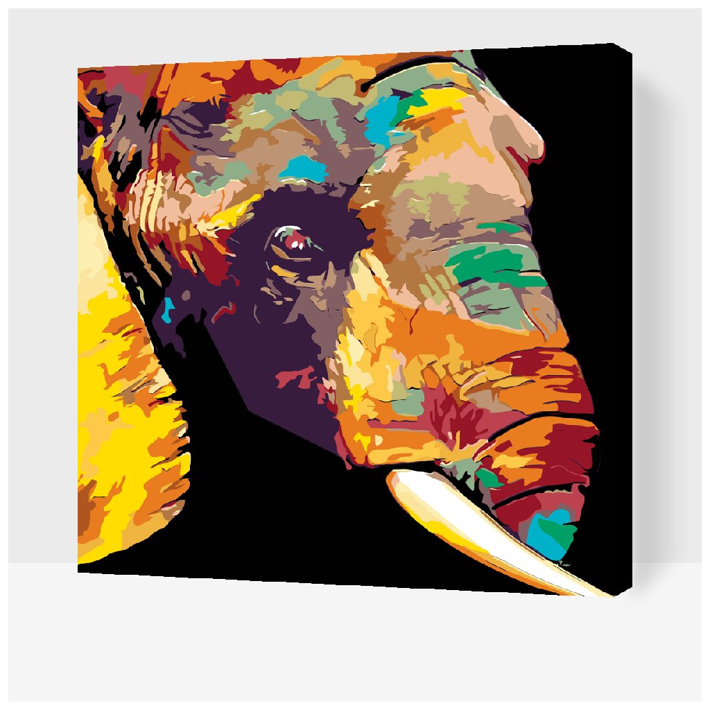 Paint by Number - Colored Elephant