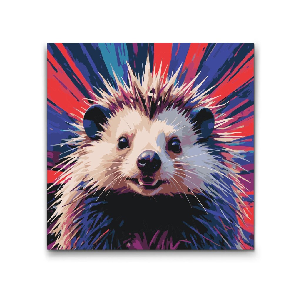 M2_Painting_by_Numbers_-_Porcupine_in_shades_of_red_and_blue