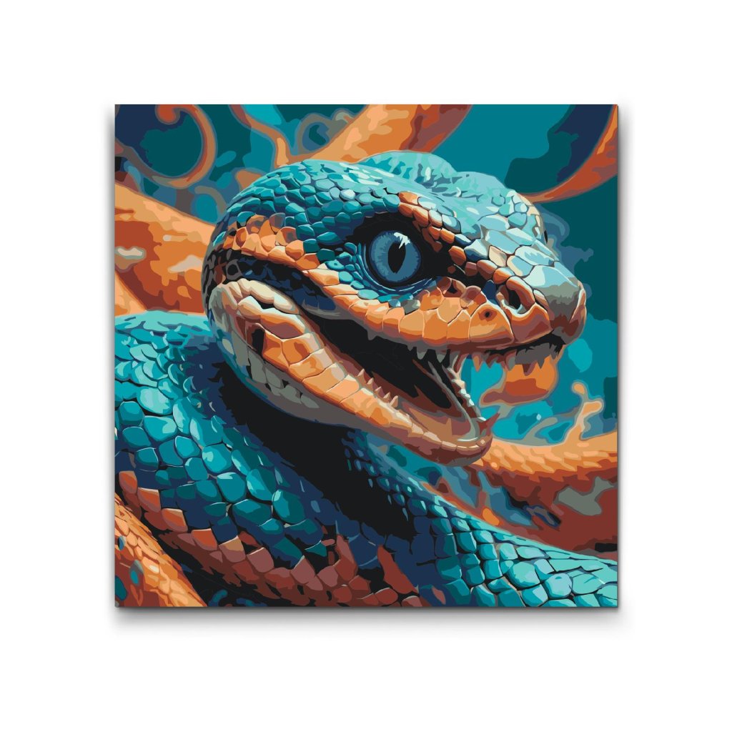 M2_Painting_by_Numbers_-_Snake_in_shades_of_turquoise_and_orange