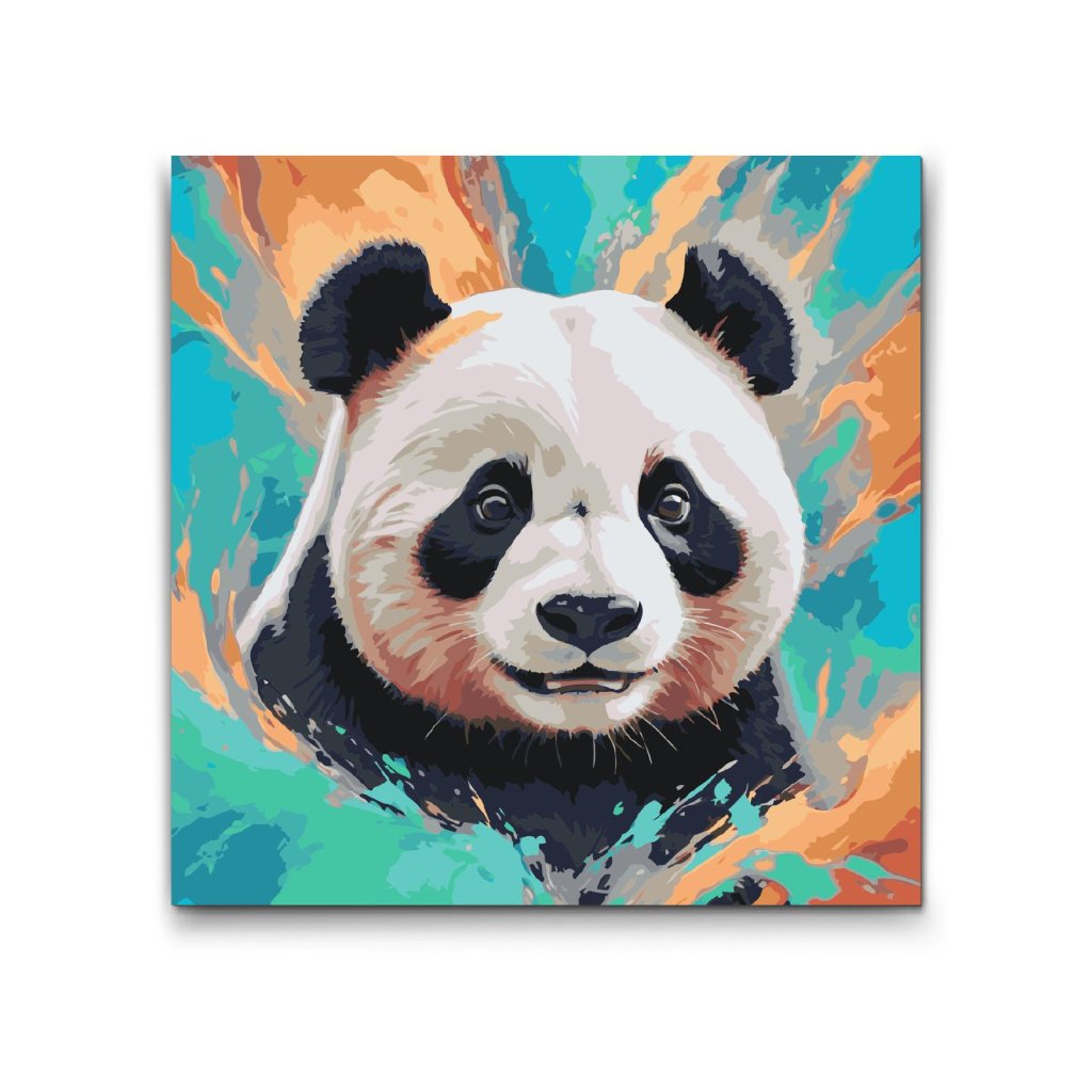 M2_Painting_by_Numbers_-_Panda_in_shades_of_turquoise_and_orange