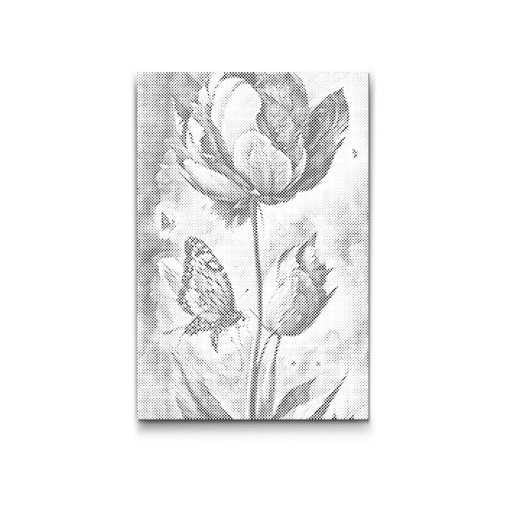 M2_Dotting_Points_-_A_blue_butterfly_and_colourful_tulip
