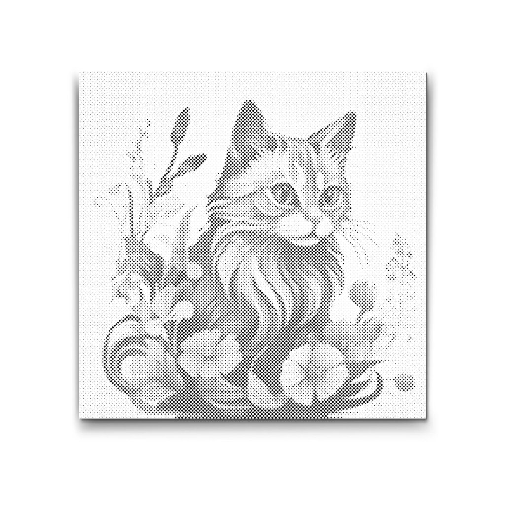 M2_Dotting_Points_-_Cat_surrounded_by_Flowers