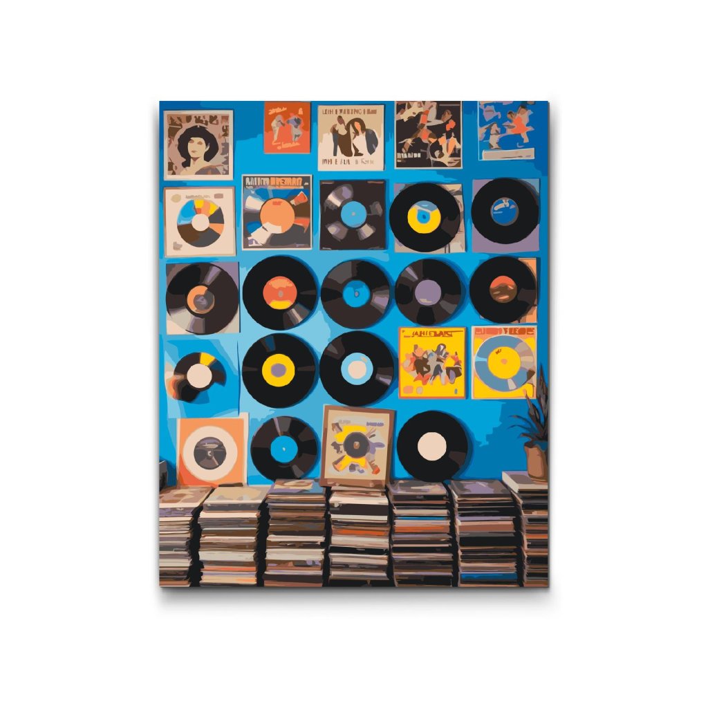 M2_Painting_by_Numbers_-_Vinyl_records_on_the_wall