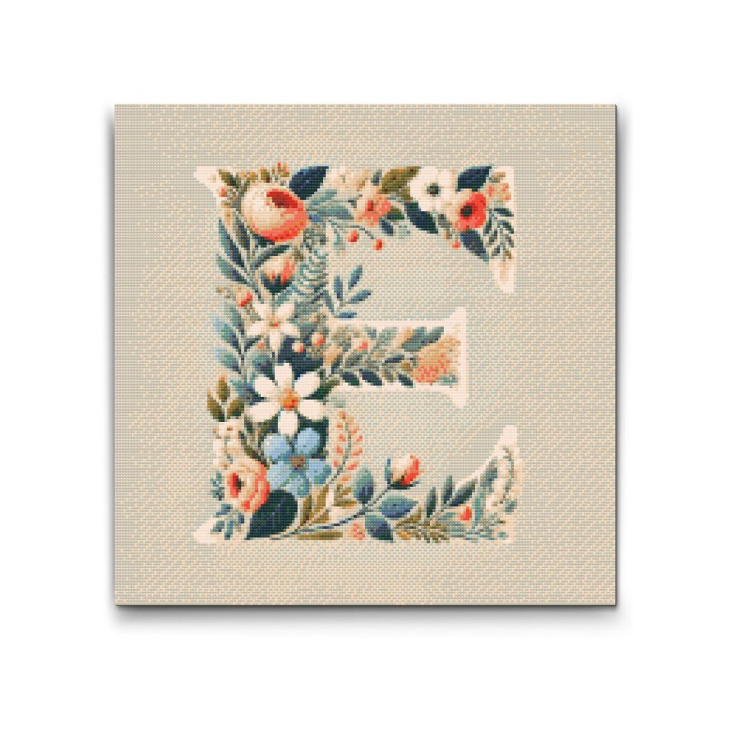 M2_Diamond_Paintings_-_Letter_E_-_Floral_Pattern