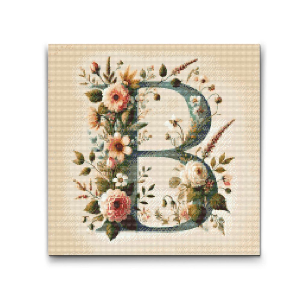 M2_Diamond_Paintings_-_Letter_B_-_Floral_Pattern