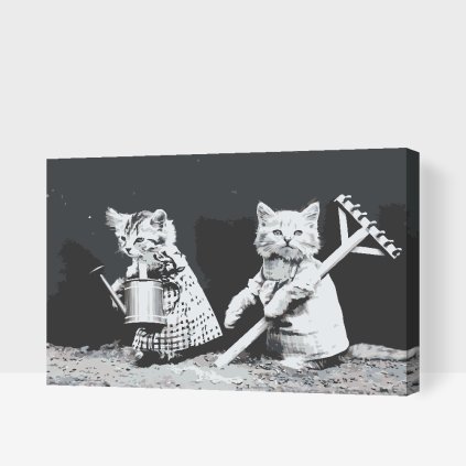 Paint by Number - Cats in Garden