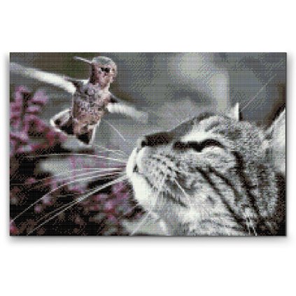 Diamond Painting - Cat and Bird