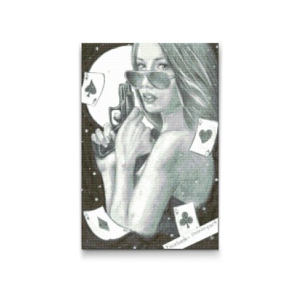 Diamond Painting - Woman with Gun