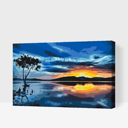 Paint by Number - Sunset and Dark Tree
