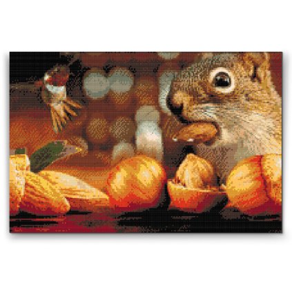 Diamond Painting - Squirrel and Bird