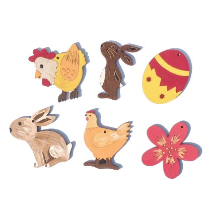 Set of Easter wooden cutouts (6pcs)