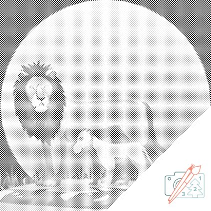 Dotting points - Lion with Cub