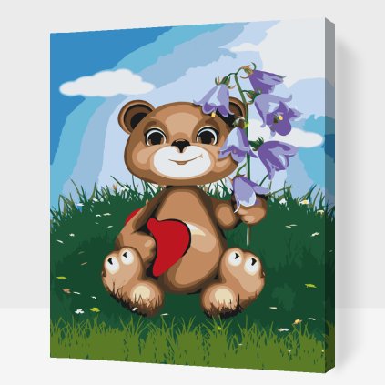 Paint by Number - Teddy with Lily of the Valley