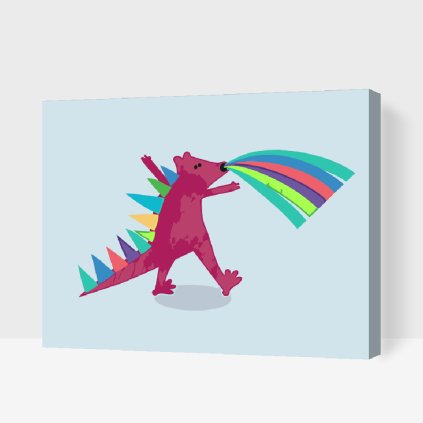 Paint by Number - Pink Dinosaur