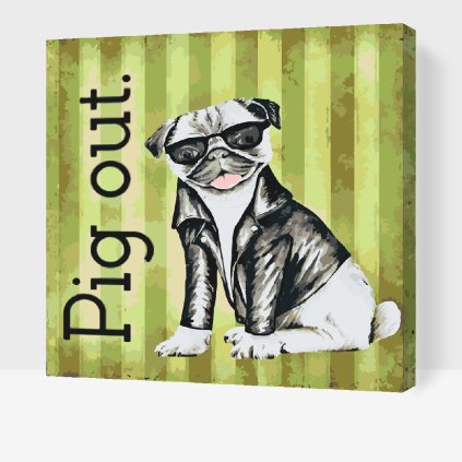 Paint by Number - Pug with Glasses