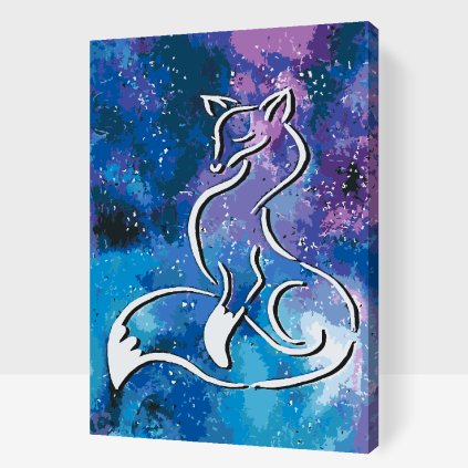 Paint by Number - Fox with a cosmic background