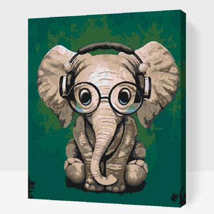 Paint by Number - Elephant with Glasses
