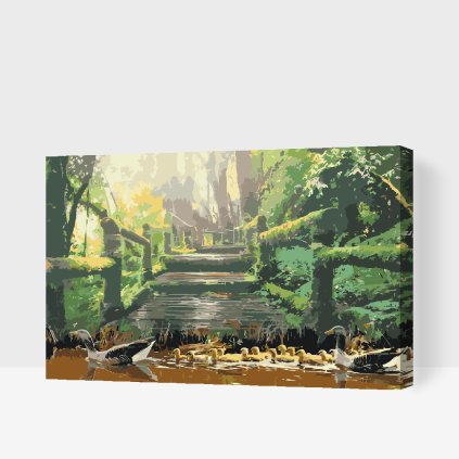 Paint by Number - Duck Family in the Park