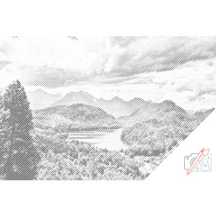 Dotting points - Lake in the Alps