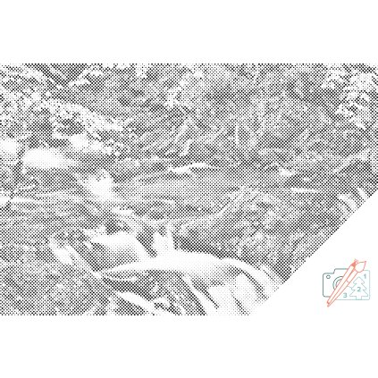 Dotting points - Szepit waterfall on a creek Hylaty, Poland