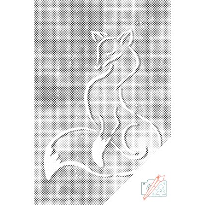 Dotting points - Fox with a cosmic background