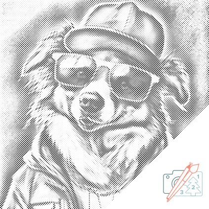 Dotting points - Dog with Stylish Glasses 3