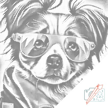 Dotting points - Dog with Stylish Glasses 1