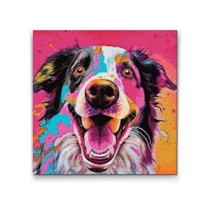 Diamond Painting - Colourfully glowing dog