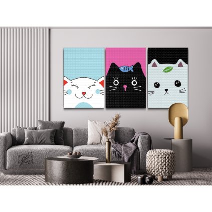 Diamond Painting - Three playful kittens (set of 3)