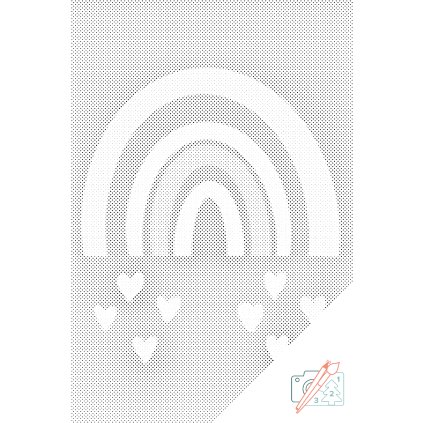 Tečkování - Duha se srdíčky