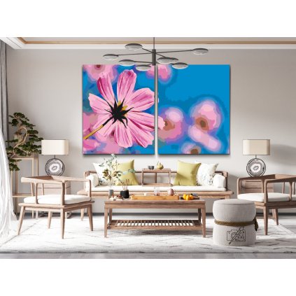 Malování podle čísel - Růžové lupeny (sada 2ks)