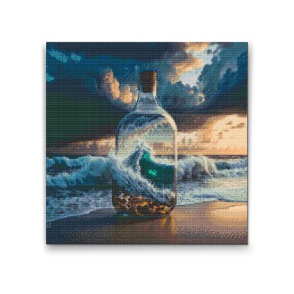 Diamantové malování - Moře v láhvi